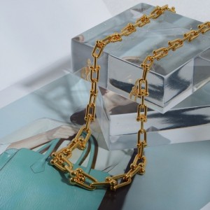 Collana a catena spessa femmina Europa e Stati Uniti Ins Luce dinicchia dinicchia Fibbia a cavallo